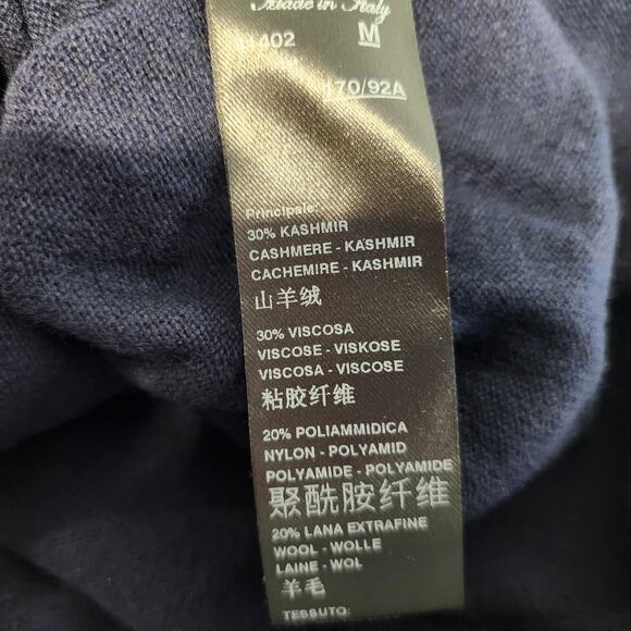 D. Exterior Boat Neck Sweater Women's MEDIUM Navy Blue Cashmere Blend - Picture 6 of 6